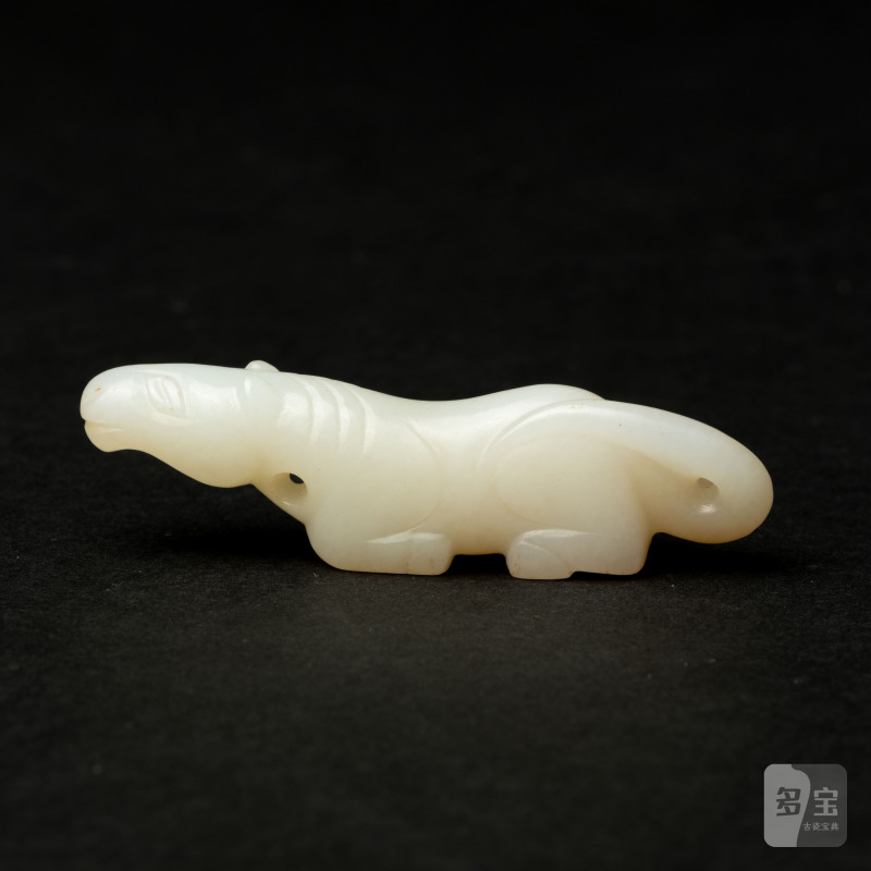    明 白玉瑞獸掛件 - 图1